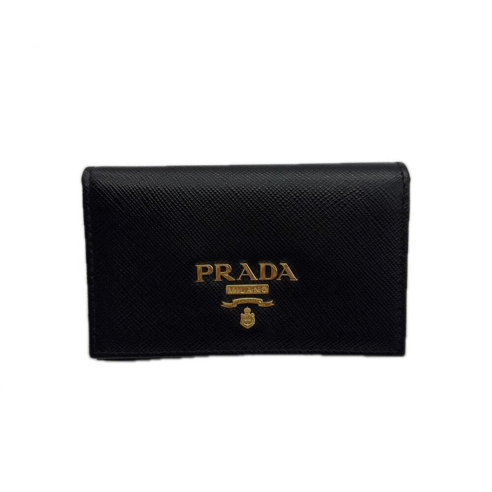 PRADA Saffiano Bi-fold Business Card Holder/Card Case 1MC122 Black Men's